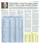 Real Estate Magazine - Ontario Canada's Affordable Rental Housing Taxed Higher than Single-family Homes